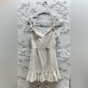 Elegant White Lace Trim Dress